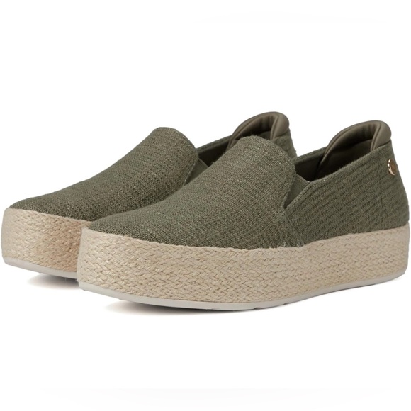 Skechers Bobs Martha Stewart Olive Platform Espadrille Slip-Ons size 9.5 EUC - Picture 2 of 11